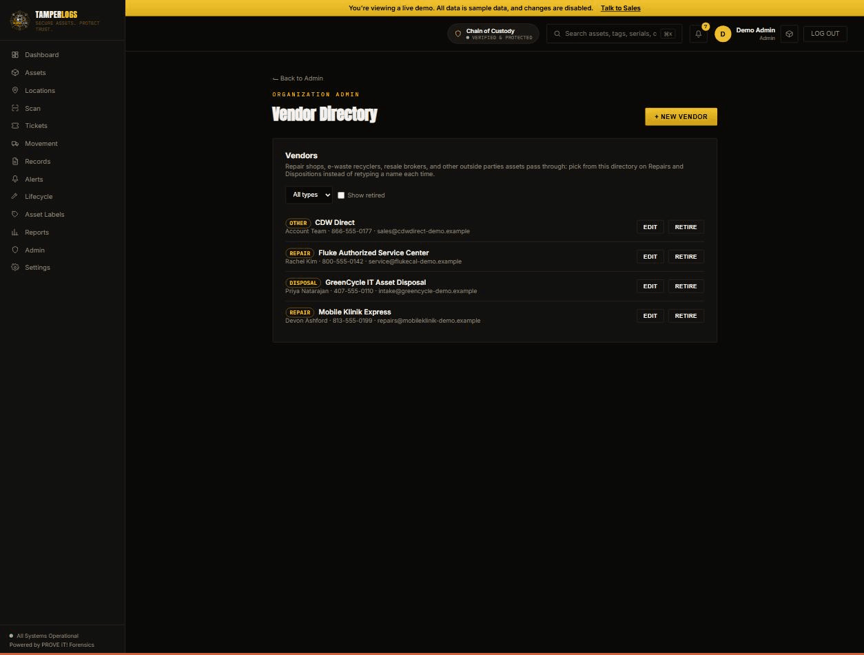 Walkthrough: the Vendor Directory list